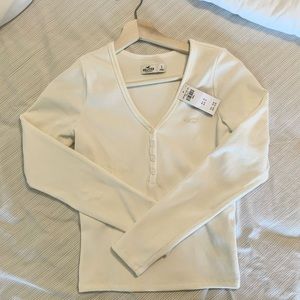 BNWT White ribbed henley